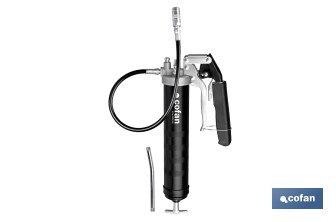 Bomba de engrase dual tipo pistola y palanca | Hasta 7000 PSI | Compatible con cartuchos de grasa de 400 g o carga a granel - Cofan