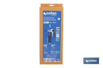 Bomba de engrase dual tipo pistola y palanca | Hasta 7000 PSI | Compatible con cartuchos de grasa de 400 g o carga a granel - Cofan