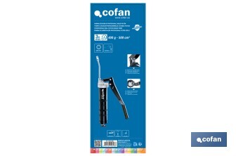 Bomba de engrase profesional de doble pistón | Capacidad: 400 g | Alta presión 6000 PSI - Cofan