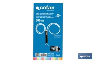 Bomba de transferencia manual | Capacidad: 500 ml | Acción dual | Cuerpo metálico - Cofan