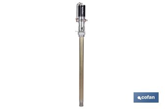 Bomba neumática lubricante | Relación 3:1 | Caudal: 14 LPM | Presión máxima: 10 bares | Disponible para bidones de 60 o 205 litros - Cofan