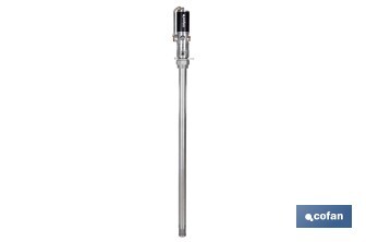 Bomba neumática lubricante | Relación 3:1 | Caudal: 14 LPM | Presión máxima: 10 bares | Disponible para bidones de 60 o 205 litros - Cofan