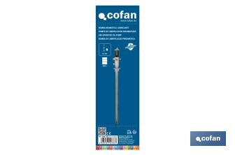 Bomba neumática lubricante | Relación 3:1 | Caudal: 14 LPM | Presión máxima: 10 bares | Disponible para bidones de 60 o 205 litros - Cofan