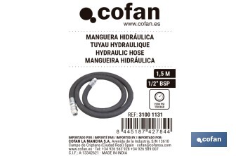 Manguera hidráulica | 2200 PSI | 1/2" BSP | Disponible en diferentes tamaños - Cofan