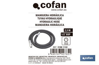 Manguera hidráulica | 2200 PSI | 1/2" BSP | Disponible en diferentes tamaños - Cofan