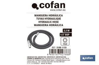Manguera hidráulica | 2200 PSI | 1/2" BSP | Disponible en diferentes tamaños - Cofan