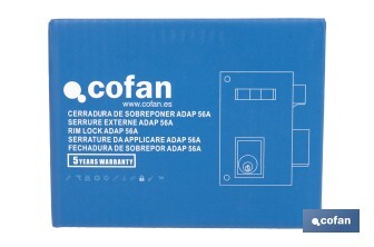 Cerradura de sobreponer de derecha | Adaptable al modelo 56A | Cilindro de Ø25 mm | Incluye 3 llaves | Disponible en dos medidas diferentes - Cofan