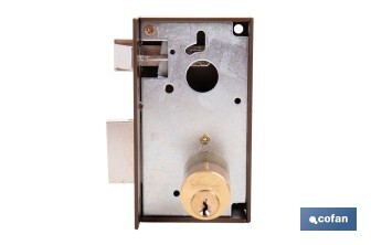 Cerradura de sobreponer de derecha | Adaptable al modelo 56A | Cilindro de Ø25 mm | Incluye 3 llaves | Disponible en dos medidas diferentes - Cofan