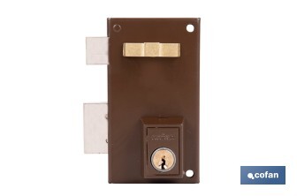 Cerradura de sobreponer de izquierda | Adaptable al modelo 56A | Cilindro de Ø25 mm | Incluye 3 llaves | Disponible en dos medidas diferentes - Cofan