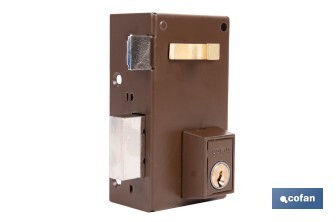 Cerradura de sobreponer de izquierda | Adaptable al modelo 56A | Cilindro de Ø25 mm | Incluye 3 llaves | Disponible en dos medidas diferentes - Cofan