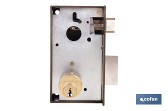 Cerradura de sobreponer de izquierda | Adaptable al modelo 56A | Cilindro de Ø25 mm | Incluye 3 llaves | Disponible en dos medidas diferentes - Cofan