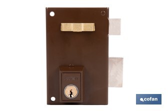 Cerradura de sobreponer de derecha | Adaptable al modelo 56A | Cilindro de Ø25 mm | Incluye 3 llaves | Disponible en dos medidas diferentes - Cofan