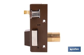 Cerradura de sobreponer de derecha | Adaptable al modelo 56A | Cilindro de Ø25 mm | Incluye 3 llaves | Disponible en dos medidas diferentes - Cofan