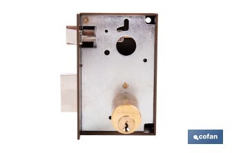 Cerradura de sobreponer de derecha | Adaptable al modelo 56A | Cilindro de Ø25 mm | Incluye 3 llaves | Disponible en dos medidas diferentes - Cofan