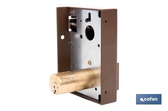 Cerradura de sobreponer de derecha | Adaptable al modelo 56A | Cilindro de Ø25 mm | Incluye 3 llaves | Disponible en dos medidas diferentes - Cofan