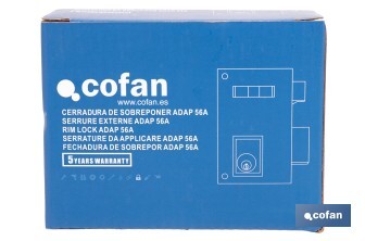 Cerradura de sobreponer de derecha | Adaptable al modelo 56A | Cilindro de Ø25 mm | Incluye 3 llaves | Disponible en dos medidas diferentes - Cofan