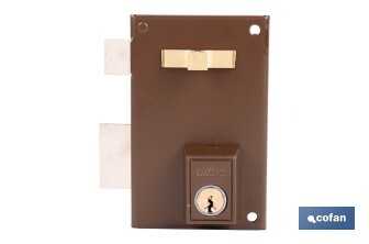 Cerradura de sobreponer de izquierda | Adaptable al modelo 56A | Cilindro de Ø25 mm | Incluye 3 llaves | Disponible en dos medidas diferentes - Cofan