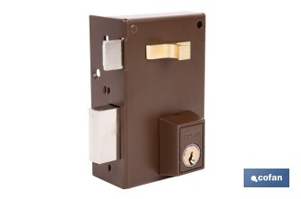 Cerradura de sobreponer de izquierda | Adaptable al modelo 56A | Cilindro de Ø25 mm | Incluye 3 llaves | Disponible en dos medidas diferentes - Cofan