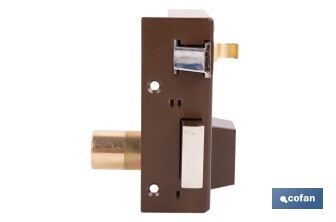 Cerradura de sobreponer de izquierda | Adaptable al modelo 56A | Cilindro de Ø25 mm | Incluye 3 llaves | Disponible en dos medidas diferentes - Cofan