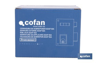 Cerradura de sobreponer de izquierda | Adaptable al modelo 56A | Cilindro de Ø25 mm | Incluye 3 llaves | Disponible en dos medidas diferentes - Cofan