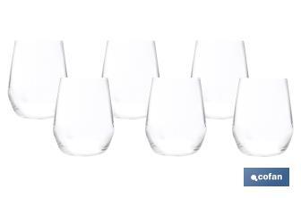 Pack de 6 vasos de agua con capacidad de 38 cl | 100 % libres de plomo - Cofan