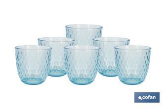 Confezione di 6 bicchieri per l'acqua Modello Ópalo | Capacità: 29 cl | Vari colori - Cofan