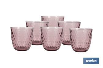 Pack of 6 tumbler glasses | Ópalo Model | Capacity: 29cl | Available in different colours - Cofan