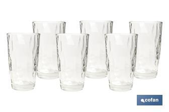 Pack of 6 tall tumbler glasses | Jade Model | Available in different capacities | Different colours - Cofan