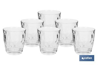 Pack of 6 tumbler glasses | Jade Model | Available in different capacities | Different colours - Cofan