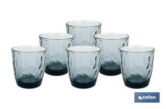 Confezione di 6 bicchieri per l'acqua Modello Jade | Disponibili in varie capacità | Vari colori - Cofan