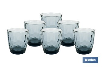 Pack of 6 tumbler glasses | Jade Model | Available in different capacities | Different colours - Cofan