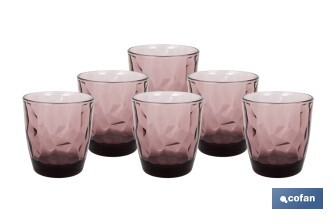 Pack de 6 vasos de agua Modelo Jade | Disponibles en diferentes capacidades | Varios colores - Cofan