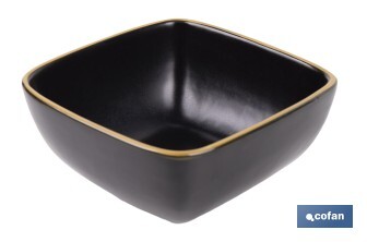 Vajilla de cerámica cuadrada en color negro con borde vintage | Set de 20 piezas | Apta para lavavajillas, microondas y horno - Cofan