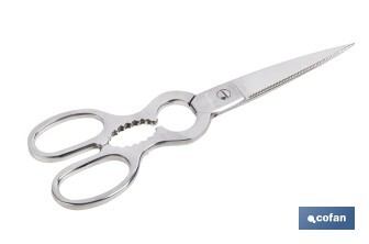Tijeras de pescado | Adecuadas para uso profesional | Hojas de acero inoxidable | Longitud: 21 cm | Ideales para corte preciso de alimentos - Cofan