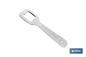 Abridor de botellas profesional | Material: acero cincado | Ideal para hostelería y uso doméstico | Medidas: 10,5 x 4 cm - Cofan