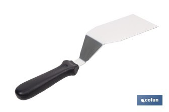 Espátula acodada de acero inoxidable | Perfecta para barbacoas, parrillas y planchas | Mango resistente y ergonómico - Cofan