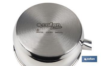 Stainless steel saucepan | Glossy finish and rust resistant | Three different diameters | Three different capacities - Cofan