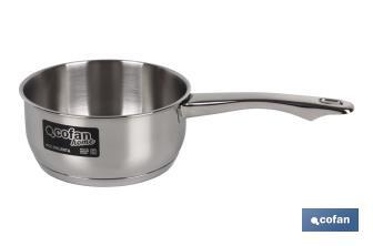 Stainless steel saucepan | Glossy finish and rust resistant | Three different diameters | Three different capacities - Cofan