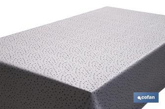 Rollo de mantel antimanchas de estampado digital con diseño con puntos | 50 % algodón y 50 % PVC | Medidas: 1,40 x 25 m - Cofan