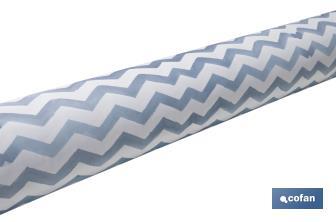 Stain-resistant digital print tablecloth roll with stripe design | 50% cotton and 50% PVC | Size: 1.40 x 25m
 - Cofan