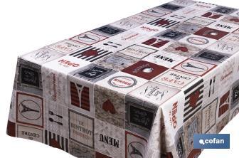 Rollo de semi hule básico | Mantel de PVC | Diseño parisino | Medidas: 1,40 x 25 m - Cofan