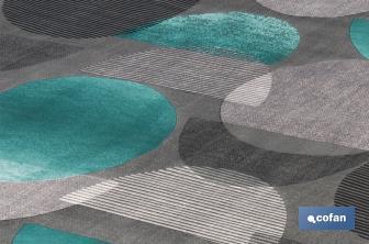 Rollo de semi hule básico | Mantel de PVC | Diseño de círculos | Medidas: 1,40 x 25 m - Cofan
