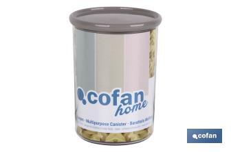 Bote Multiusos Modelo Albahaca | Fabricado en Poliestireno y Polipropileno | Tarros de Almacenamiento de Cocina - Cofan