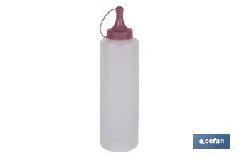 Oliera | Modello Albahaca | Bottiglia per salse o olio | Bottiglia di plastica da spremere | Rosa pallido - Cofan