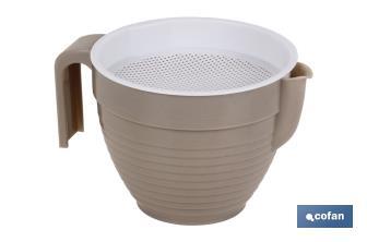 Fat separator with strainer of 500ml, Albahaca Model | Kitchen Fat Separators | Several colour | Size: 16.5 x 12 x 10cm - Cofan