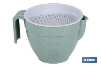 Fat separator with strainer of 500ml, Albahaca Model | Kitchen Fat Separators | Several colour | Size: 16.5 x 12 x 10cm - Cofan