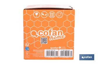 Bote de cocina de vidrio borosilicato | Tapa beige | Cierre a presión | Capacidad: 400 ml | Almacenaje de alimentos | Medidas: Ø10 x 9,6 cm - Cofan