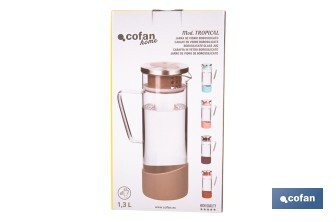 Borosilicate glass jar | 1,300ml Capacity | Several Colours | Size: 27.5 x 16.5cm ø 10cm - Cofan