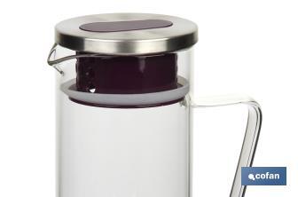 Borosilicate glass jar | 1,300ml Capacity | Several Colours | Size: 27.5 x 16.5cm ø 10cm - Cofan