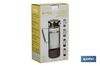 Borosilicate glass jar | 1,300ml Capacity | Several Colours | Size: 27.5 x 16.5cm ø 10cm - Cofan